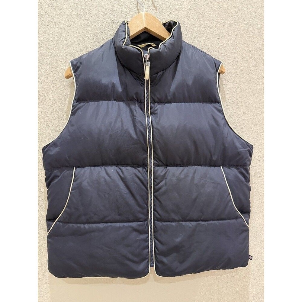 VTG Polo Jeans Co Ralph Lauren Down Puffer Vest Mens XL Black Blue 90s Y2K